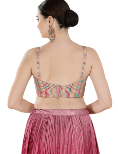 Multi Color Sequin Work Sleeveless Blouse