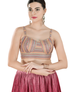 Multi Color Sequin Work Sleeveless Blouse