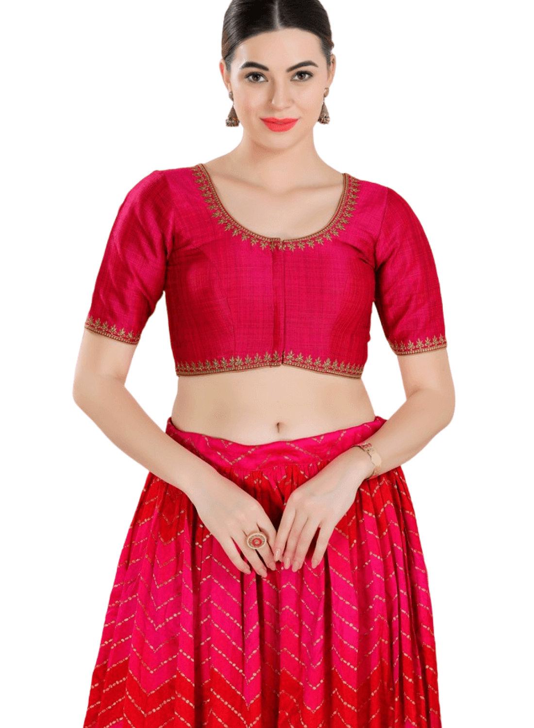 Dark Pink Mulberry Silk Blouse