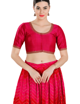 Dark Pink Mulberry Silk Blouse