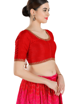 Red Mulberry Silk Blouse