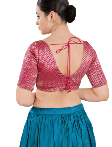 Brocade V Neck In Pink 