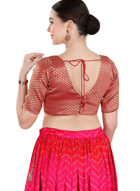 Brocade V Neck In Red 