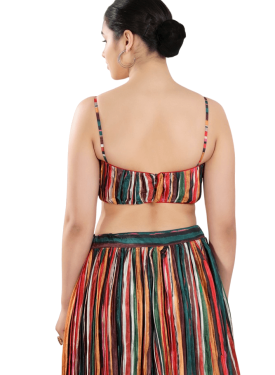 Multi Sweatheart Neck Sleeveless Blouse