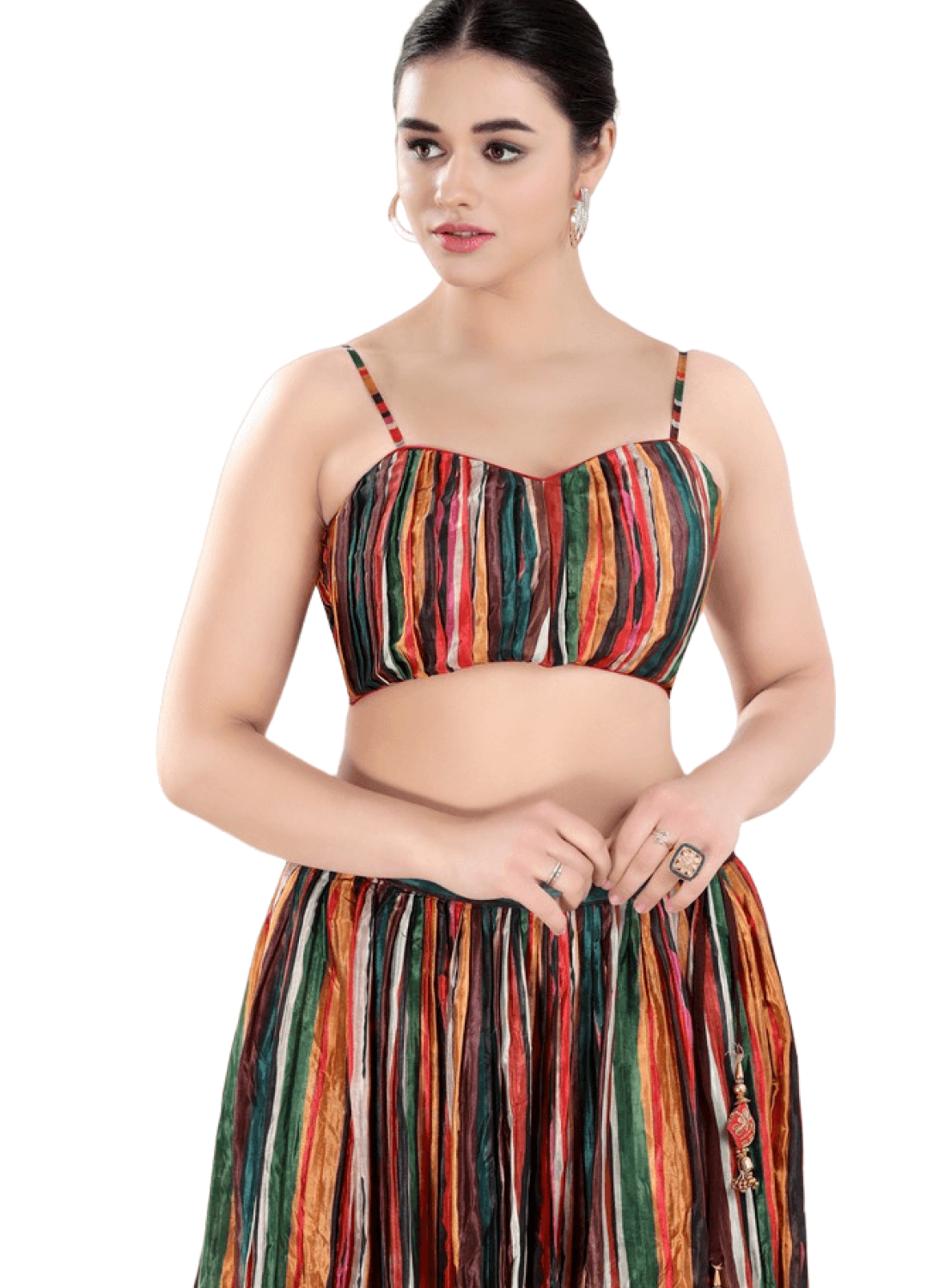 Multi Sweatheart Neck Sleeveless Blouse