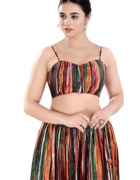 Multi Sweatheart Neck Sleeveless Blouse