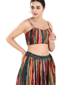 Multi Sweatheart Neck Sleeveless Blouse