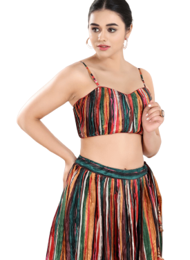 Multi Sweatheart Neck Sleeveless Blouse
