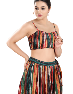 Multi Sweatheart Neck Sleeveless Blouse