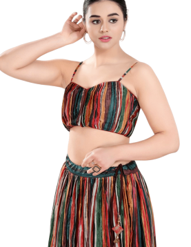 Multi Sweatheart Neck Sleeveless Blouse