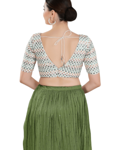 Off White Mirror Work & Sequin Blouse