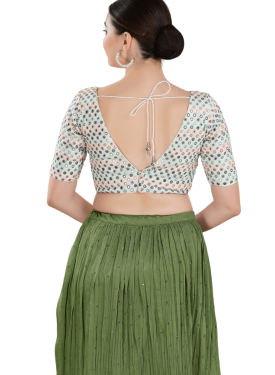 Off White Mirror Work & Sequin Blouse