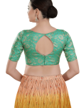 Sky Blue Brocade Printed Blouse 