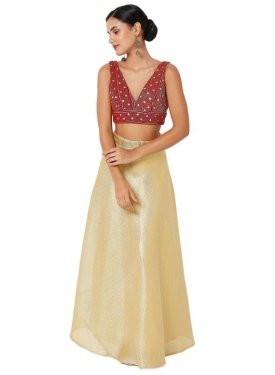 Red Velvet Sleeveless Blouse