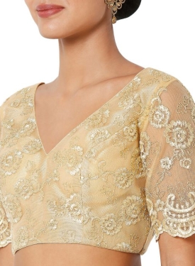 Gold Net Floral Embroidered Blouse