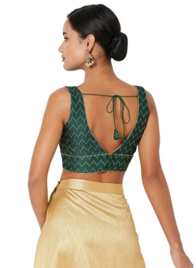 Green Zig Zag Designer Blouse