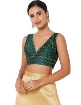 Green Zig Zag Designer Blouse