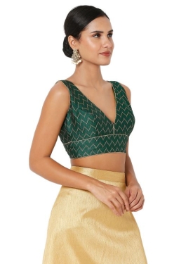 Green Zig Zag Designer Blouse
