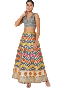 Grey Zig Zag Designer Blouse