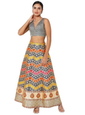 Grey Zig Zag Designer Blouse