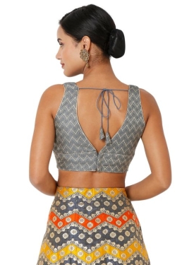 Grey Zig Zag Designer Blouse