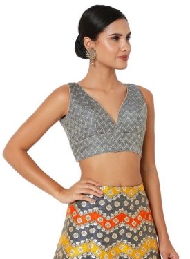 Grey Zig Zag Designer Blouse