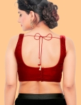 Maroon Velvet Square Neck Blouse