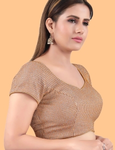 Copper Art silk V Neck Blouse