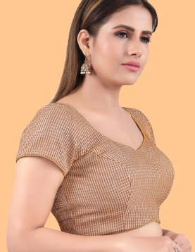 Copper Art silk V Neck Blouse