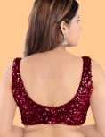 Maroon Sequin Embroidered Blouse