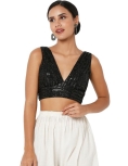 Black Sequin Work Fancy Blouse 