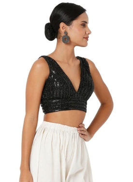 Black Sequin Work Fancy Blouse 
